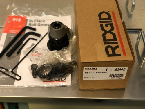 Ridgid 915, drážkovací sada rolen 8-12˝