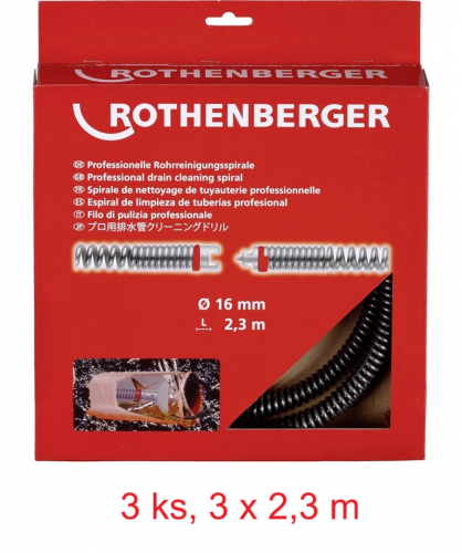 Rothenberger Spirála 16mm x 2,3m, Akce 3ks